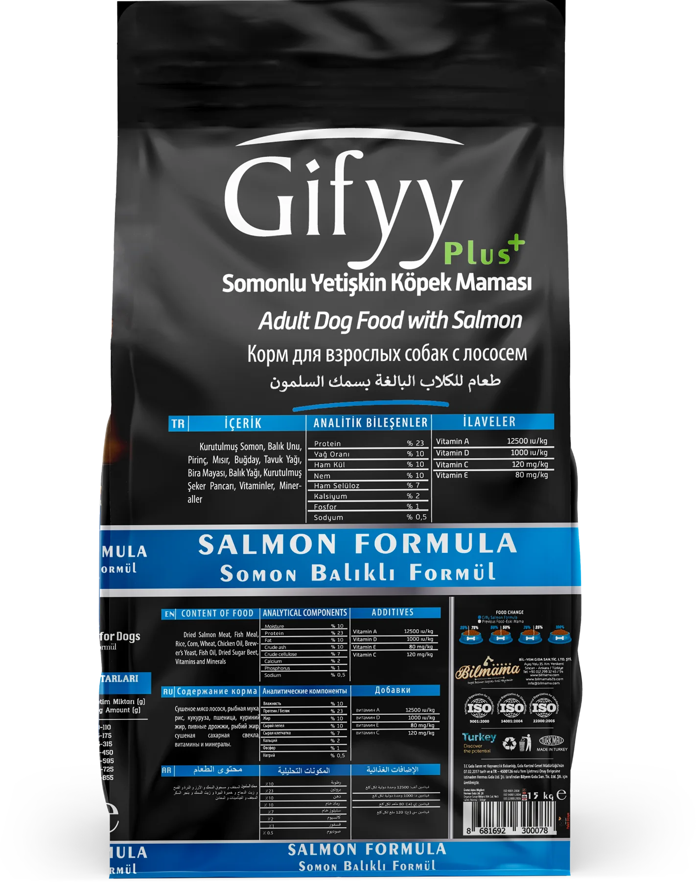Wholesale Adult Dog Premium Dry Food with salmon 15KG Bulk