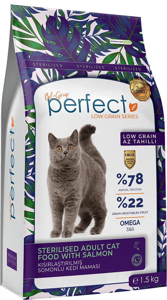 Sterilised Salmon Adult Dry Cat Food | 1.5kg Low Grain Premium Cat Food Wholesale