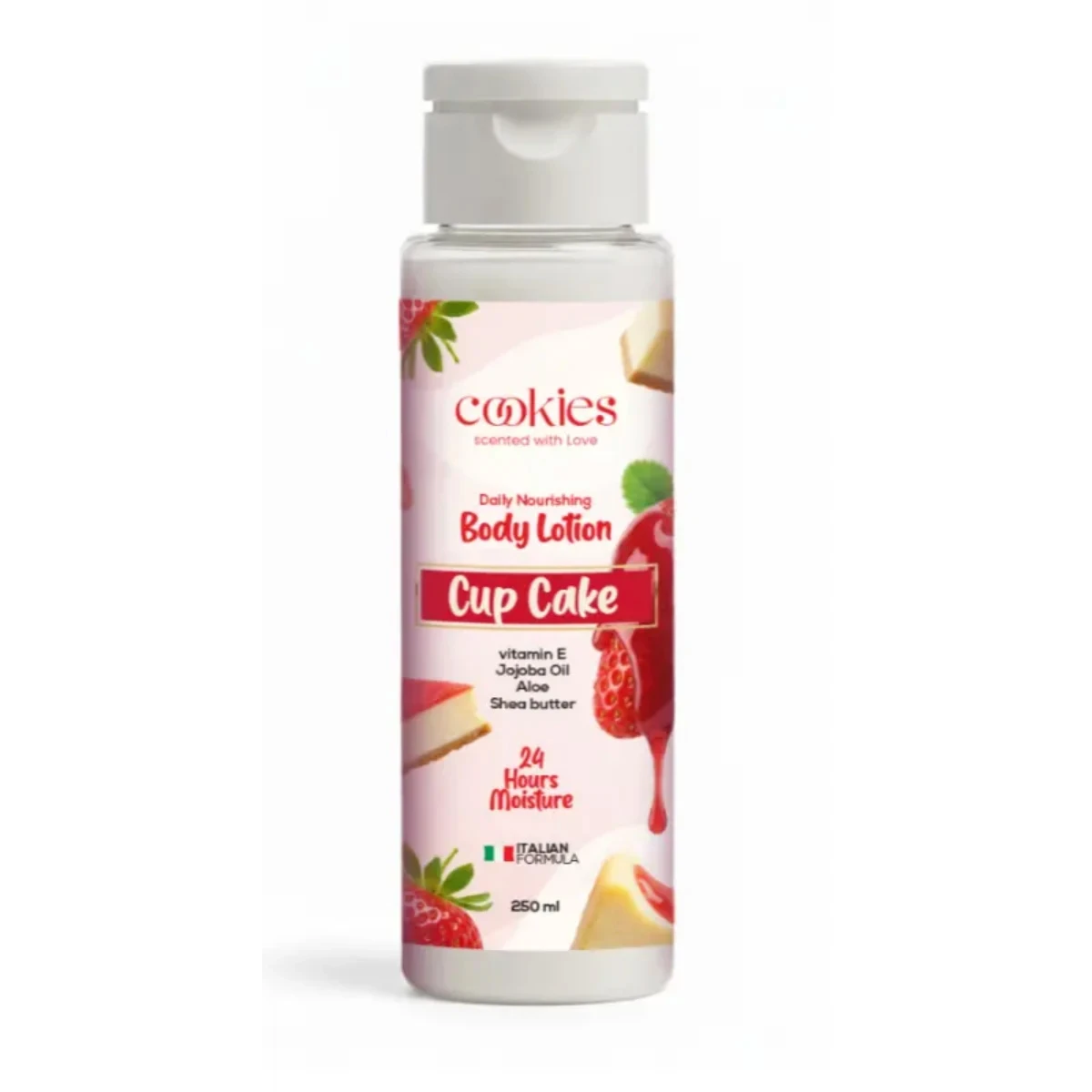 Cookies Daily Nourishing Body Lotion, Cup Cake Scent, with Vitamin E, Jojoba Oil, Aloe, Shea Butter, 24 Hours Moisture, 250 ml