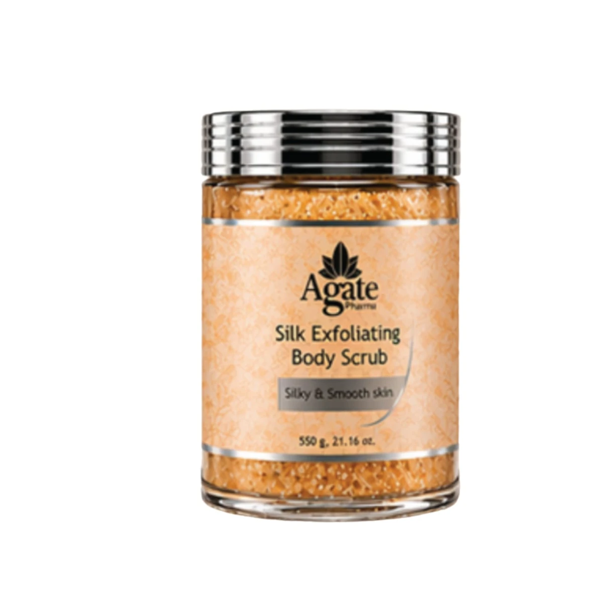 Agate Pharma Silk Exfoliating Body Scrub | Fragrance-Free Deep Cleansing & Moisturizing Body Treatment for Dry Skin (550g)