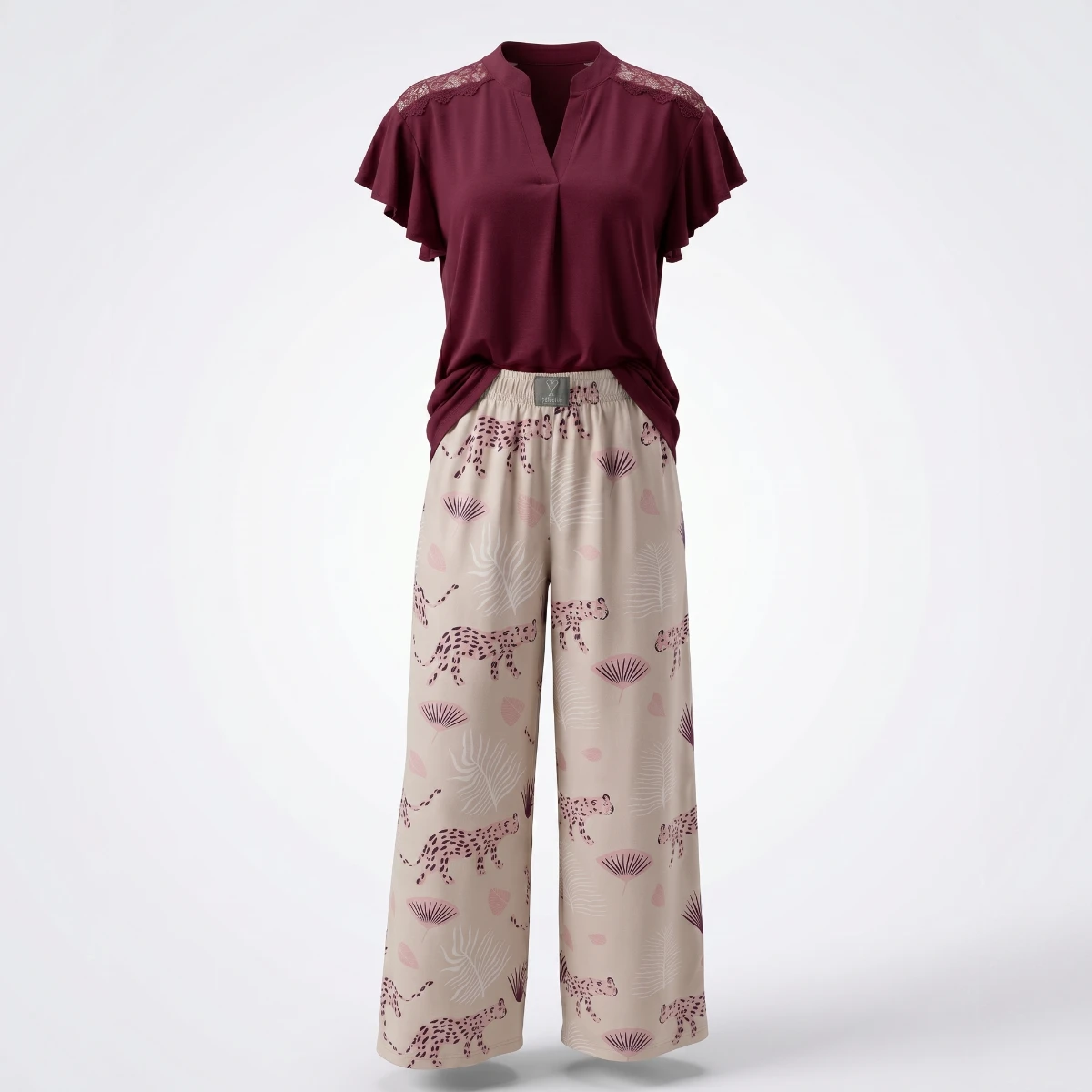 Youlya - pajama set Berry Safari Pajama Set 6803 | Women's Viscose Sleepwear Set