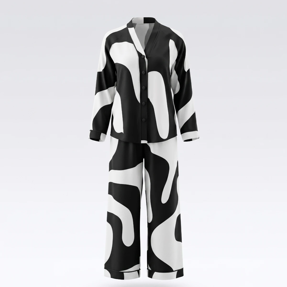 Monochrome Flow Pajama Set 6834 | Women's viscose Sleepwear