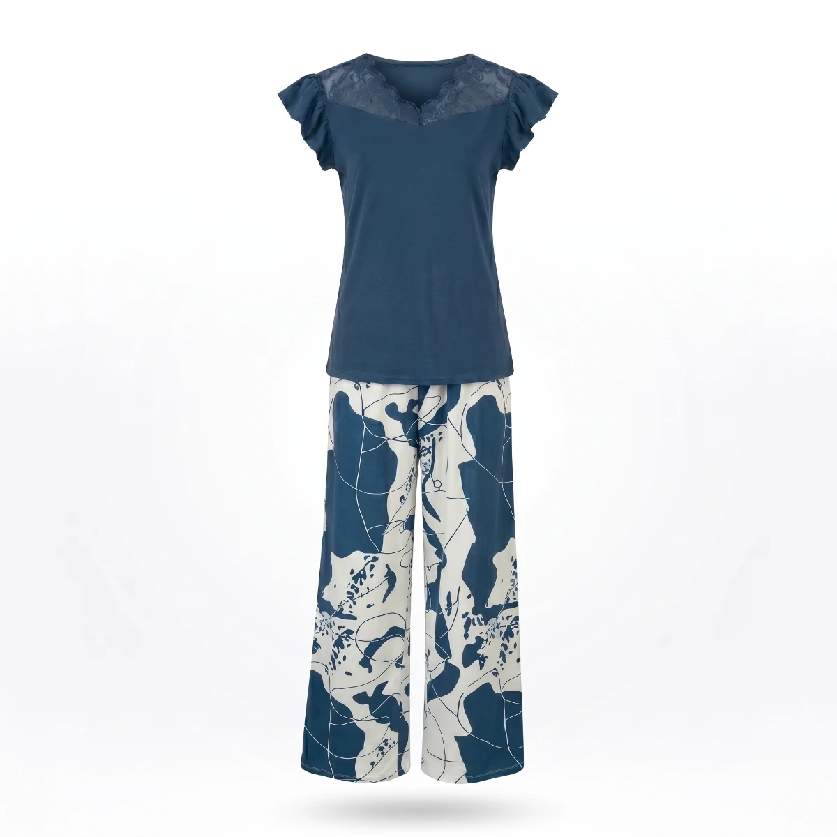Ocean Breeze Viscose Pajama Set 6815 | Women's Viscose Sleepwear Set - Youlya