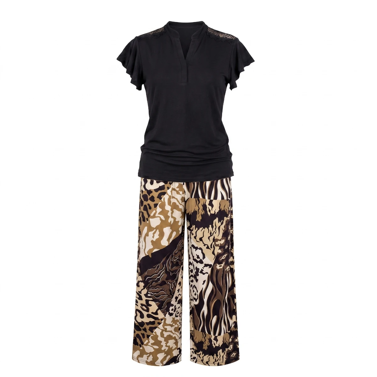 Women's Viscose Sleepwear Set -Midnight Terra Pajama Set 6805 Youlya