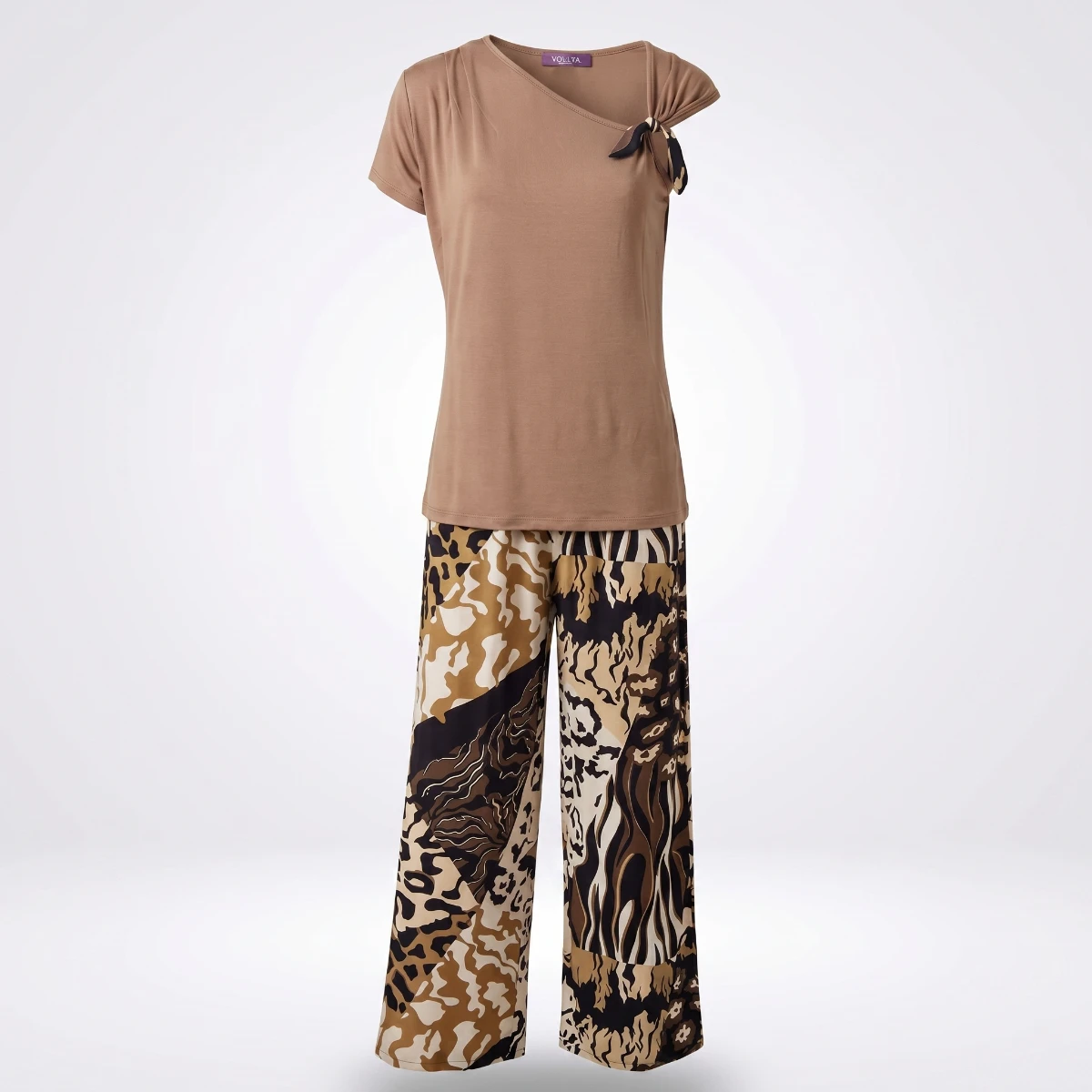 Youlya Home Women Pajamas – Terra Mix Pajama Set 6801 | Women's Printed Viscose Sleepwear