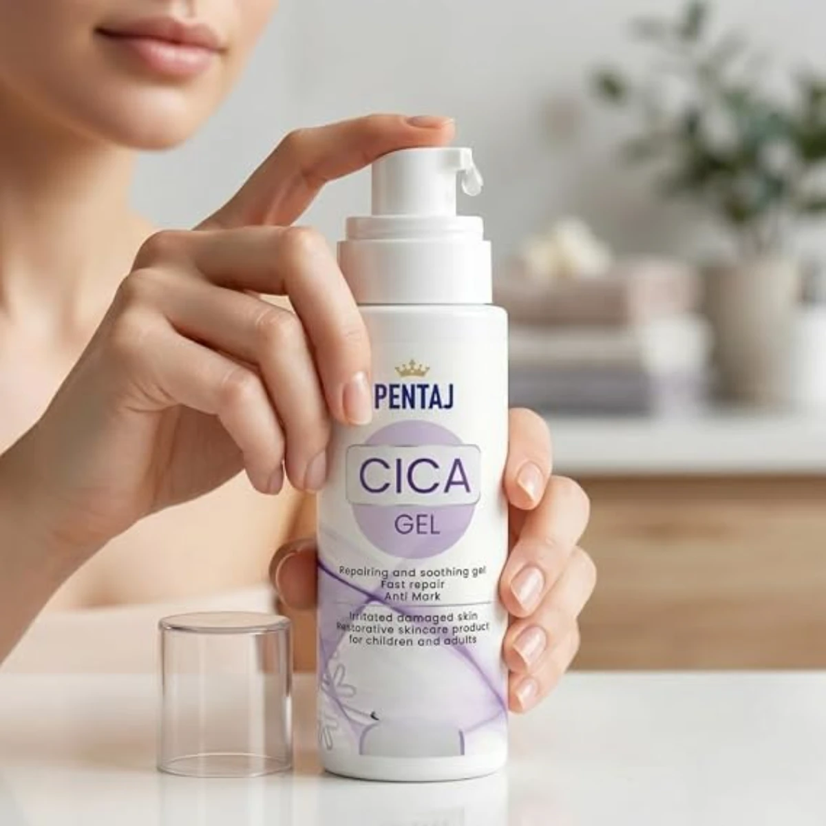 Cica Gel Moisturizing Repairing Formula (120gm) – Fast Skin Repair & Soothing Gel for Irritated Damaged Skin, Burns, & Scars – Alcohol-Free Formula with Aloe Vera, Centella & Vitamin E