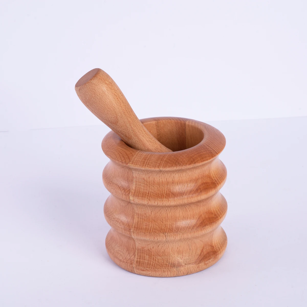 Wholesale Beech Wood Wavy Mortar | Large Decorative Kitchen Tool