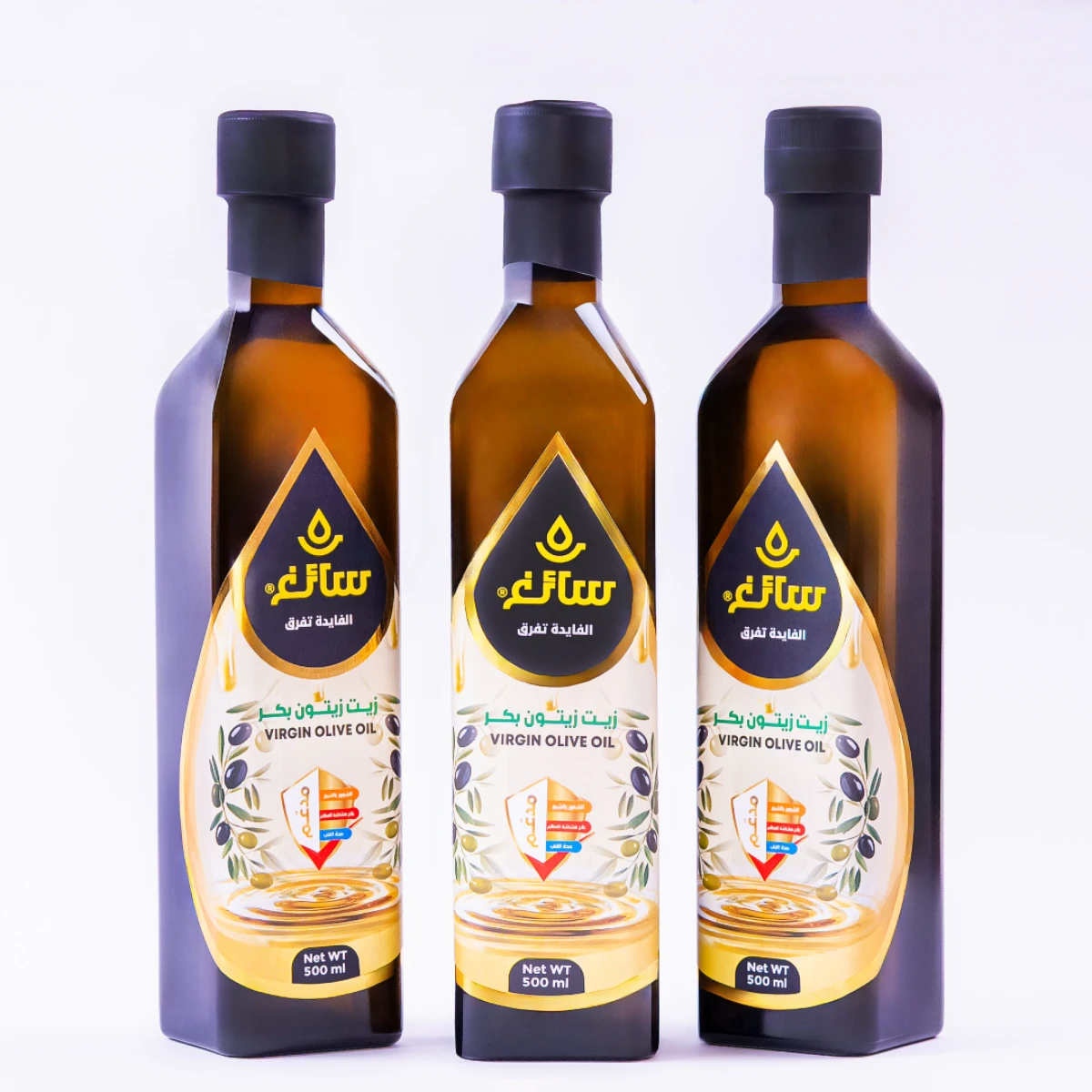 500 Ml Organic Virgin Olive Oil 100% Pure & Natural , Unrefined First-Cold Press for Kitchen Cooking, Salad Dressing, and BBQ