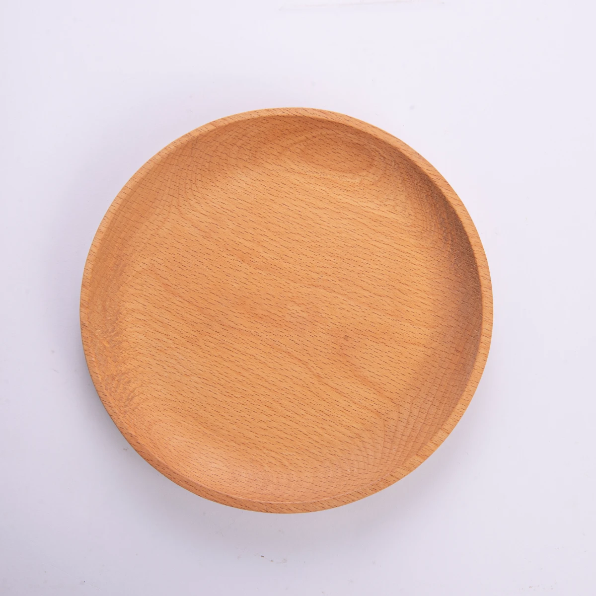 Natural Solid Wooden Salad & Dessert Dish Round Wood Dinner Plate 19cm Sustainable Kitchenware Serving Tray