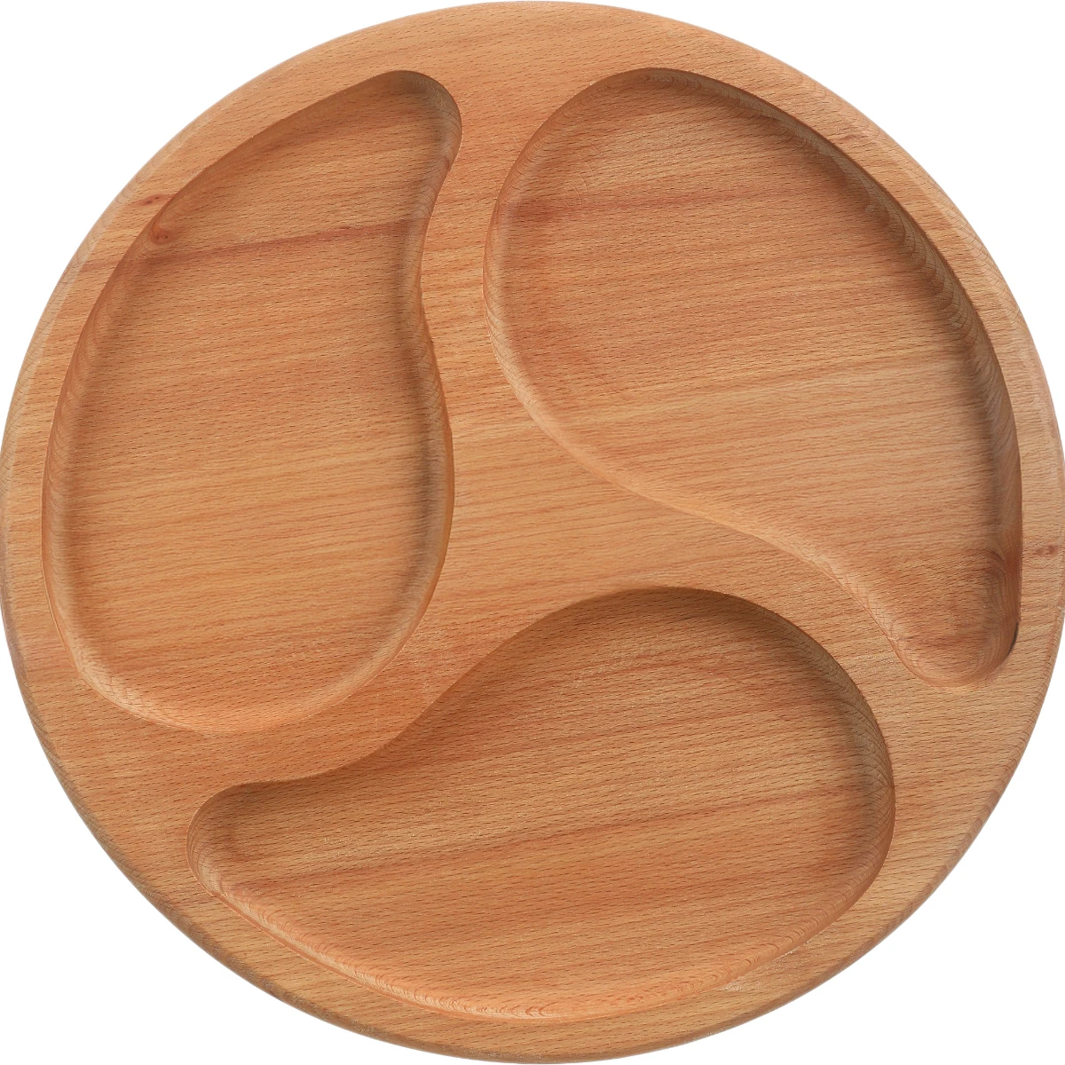 Wholesale Custom Beech Wood Divided Snack Serving Tray for Dry Foods