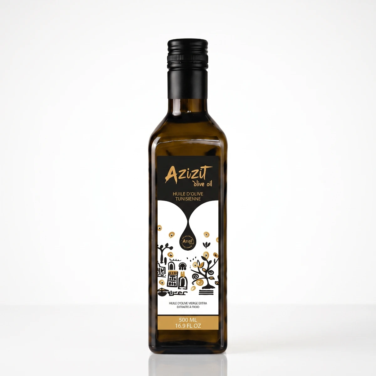 Wholesale Azizit Organic Extra Virgin Olive oil Intense & Robust 500 ml Ultra Superior 100 % Chetoui & Chemlila Blend