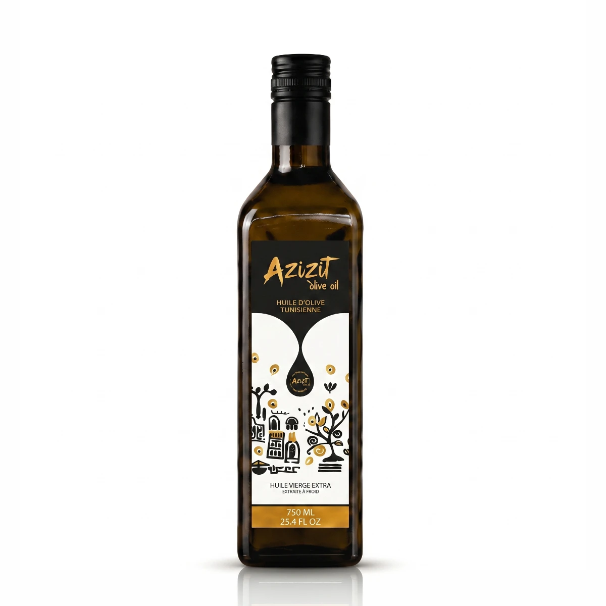 Azizit Organic Extra Virgin Olive oil 250 ml Intense & Robust Ultra Superior 100 % Chetoui & Chemlila Blend Wholesale