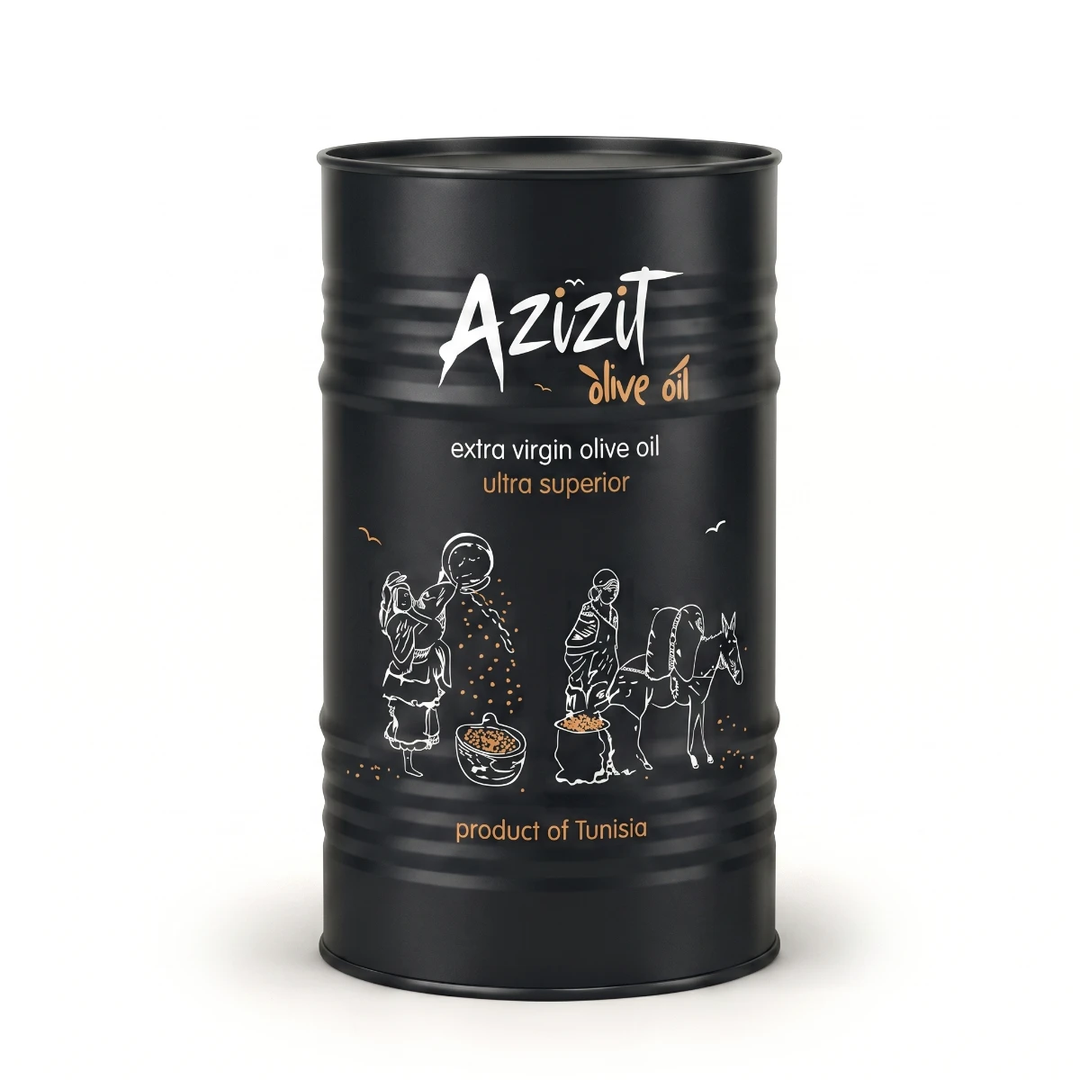 Wholesale Tin 1L Azizit Organic Extra Virgin Olive oil Ultra Superior Intense & Robust 100 % Chetoui & Chemlila Blend