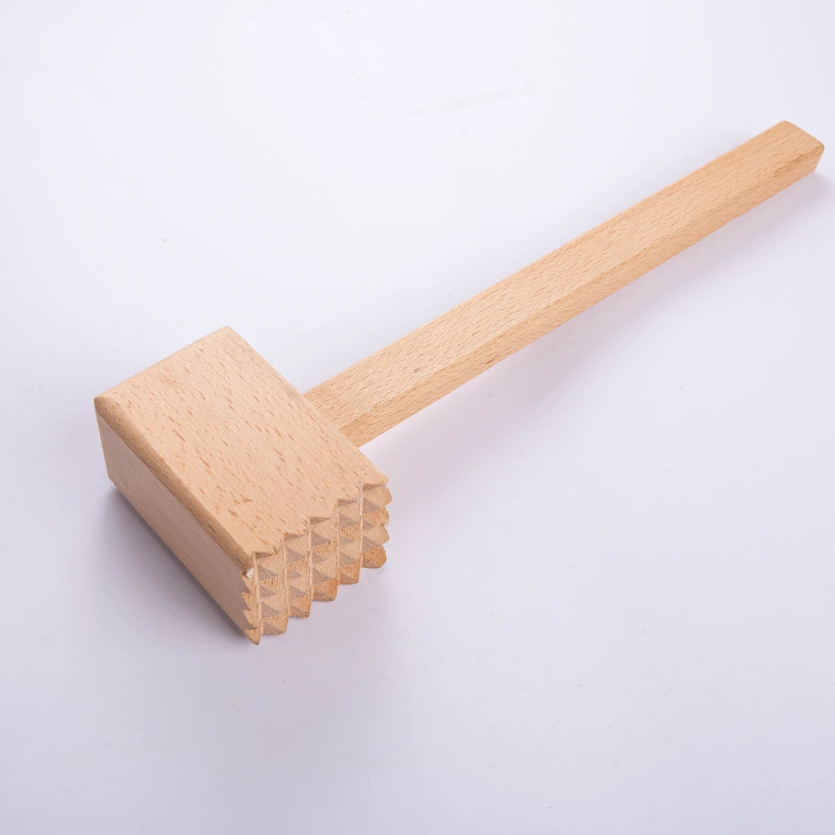 Beech Wood Meat Tenderizer - Natural Solid Wooden Meat Mallet - Premium Handcrafted Double-Sided Hammer for Steak & Poultry